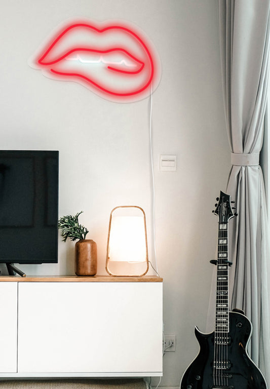"Biting Lips" Neon Sign
