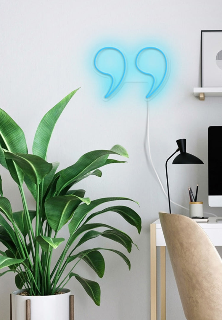 "Inverted Commas" Neon Sign