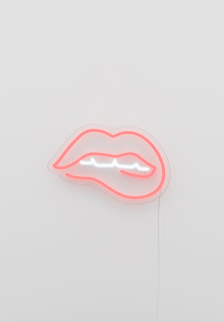 "Biting Lips" Neon Sign